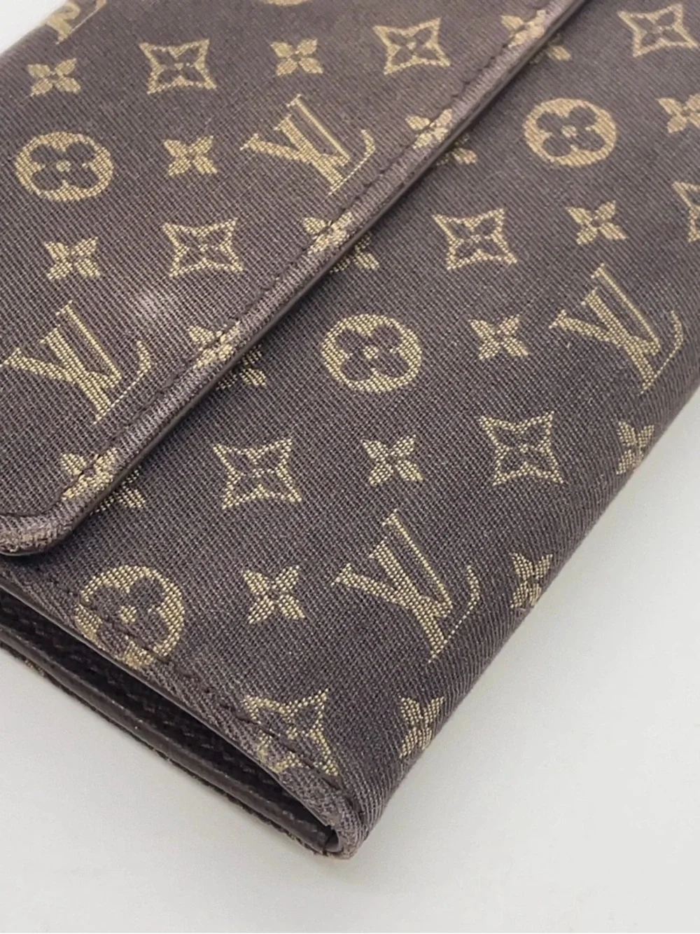 Auth Louis Vuitton Monogram Mini Lin Portefeuille Sarah